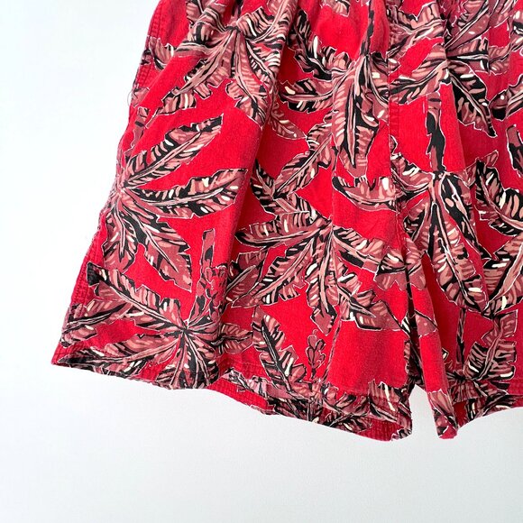 Vintage Style Quiksilver Red Palm Print Cotton Swim Trunks XL - Picture 2 of 9